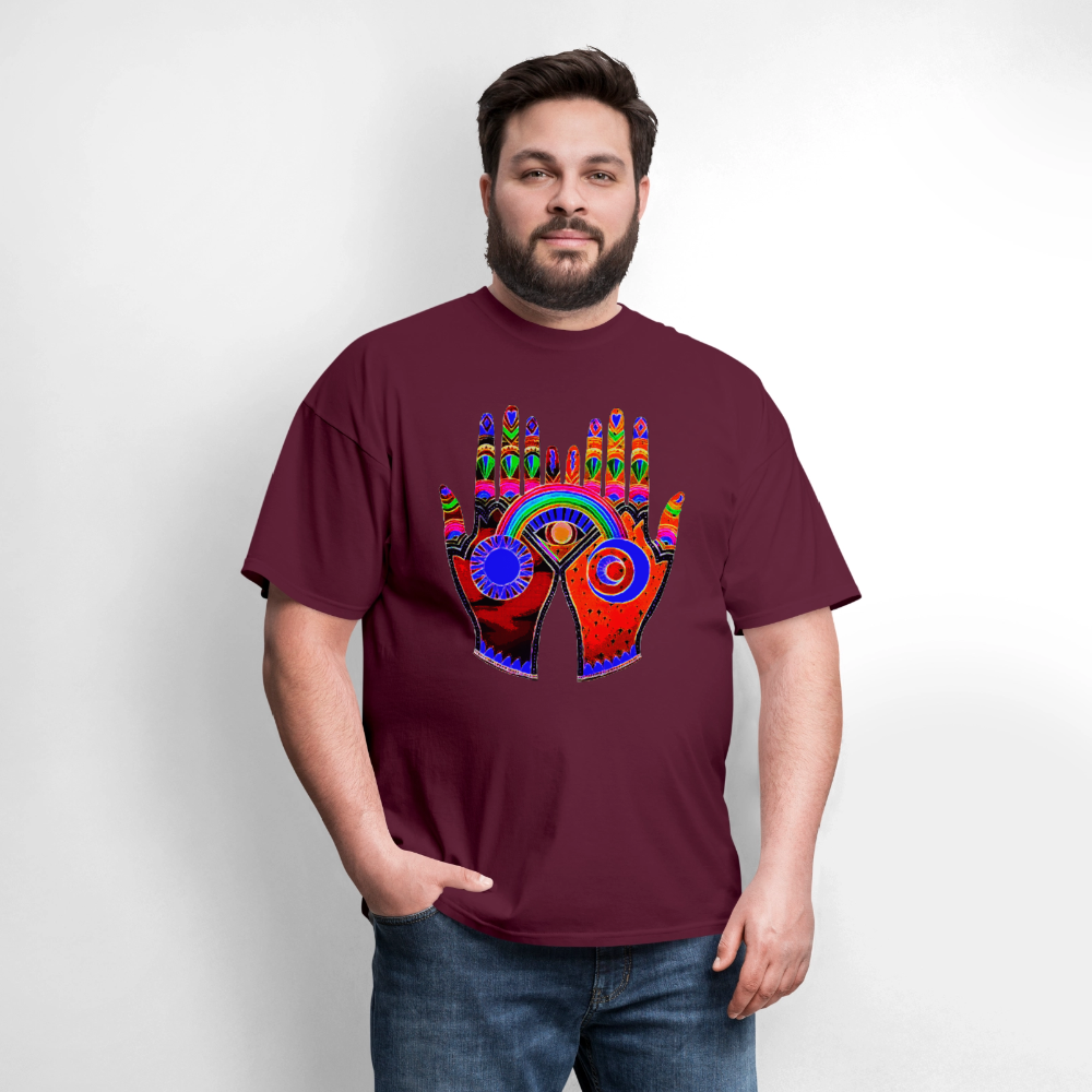 Open Hands - burgundy