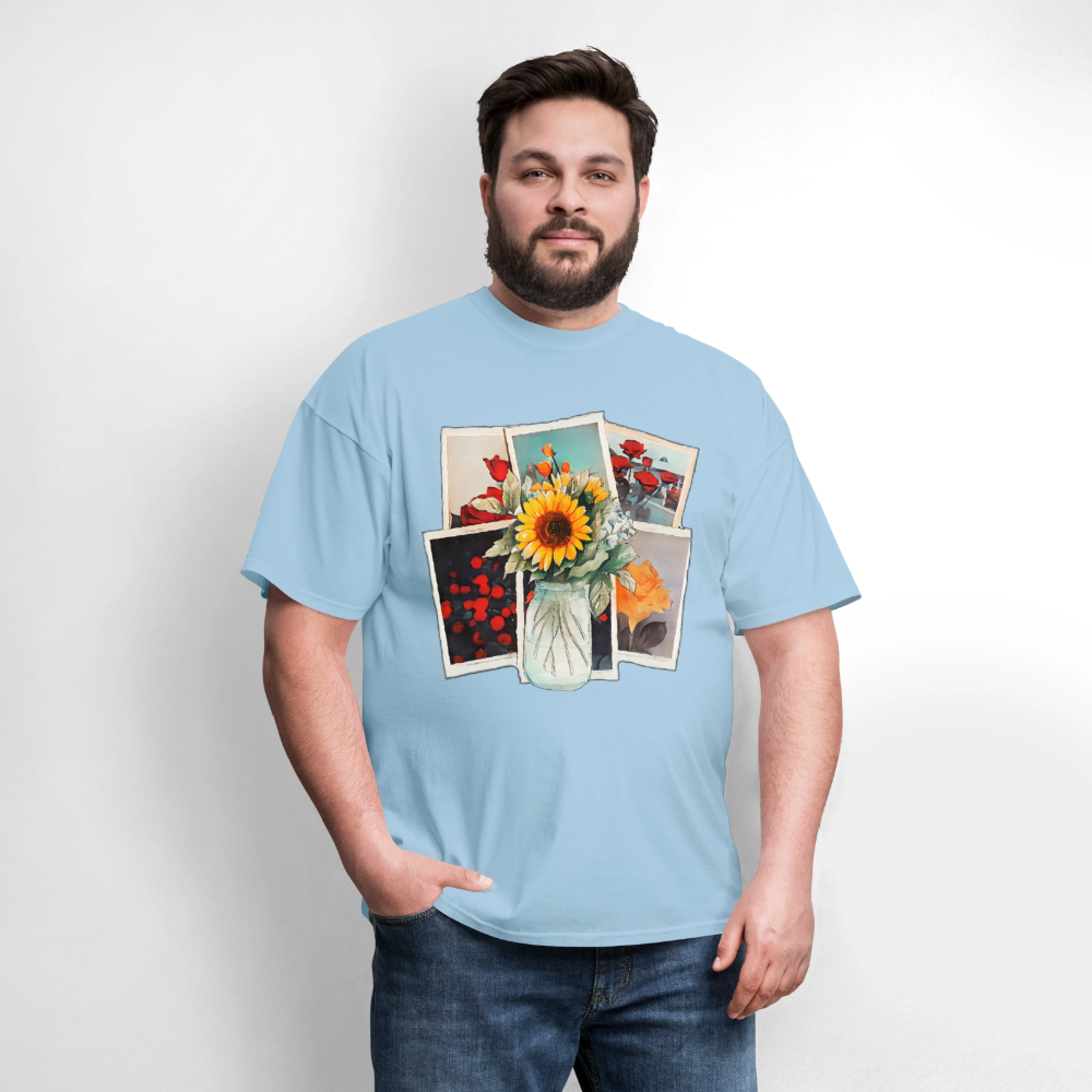 Flowers - powder blue