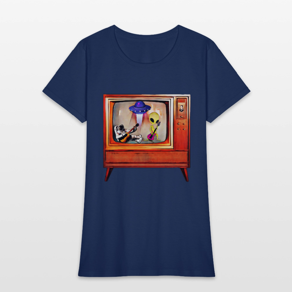 Rocking Astronaut and Alien -  blue dusk