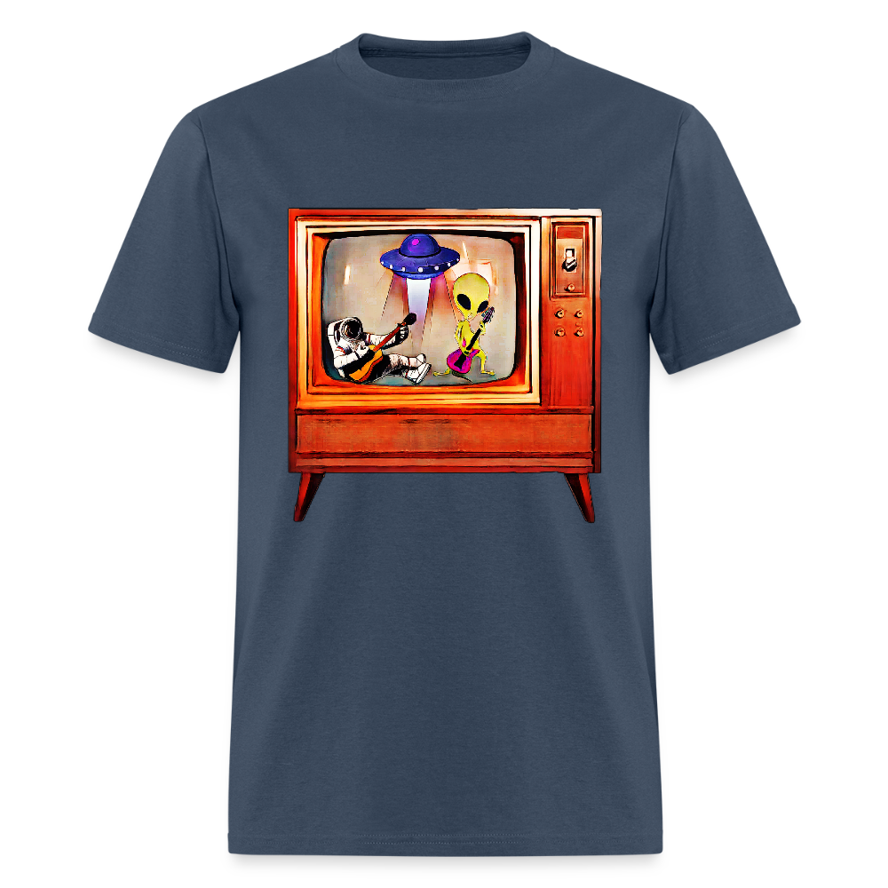 Rocking Astronaut and Alien -  blue dusk