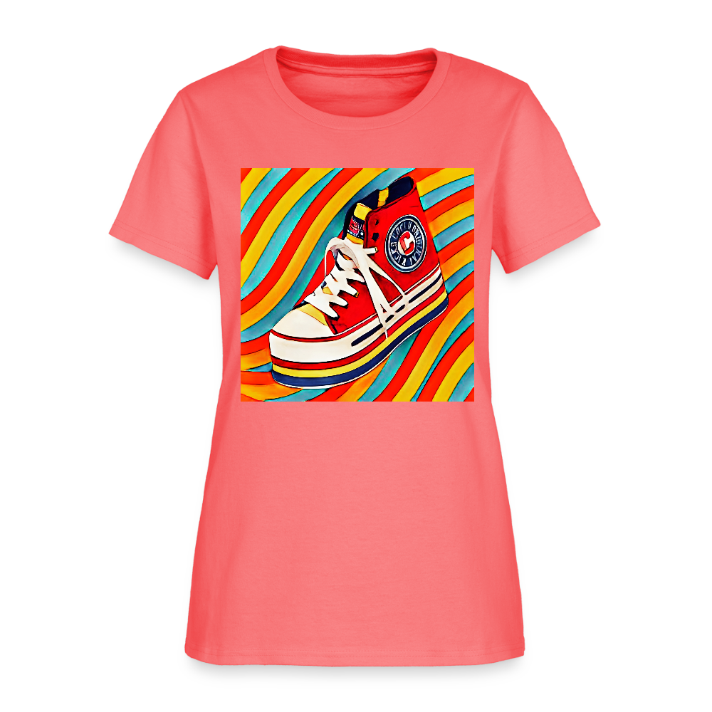 High Top Sneaker - coral