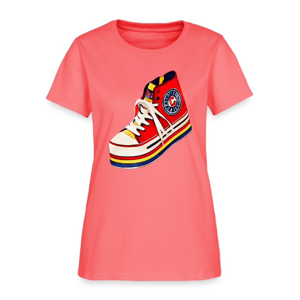 High Top Sneaker - coral