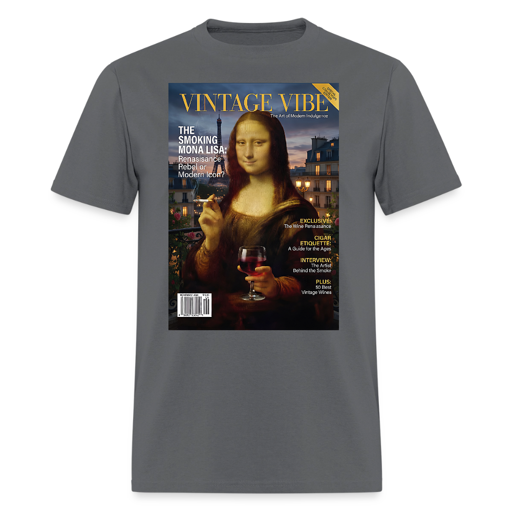 A Smoking Mona Lisa - charcoal