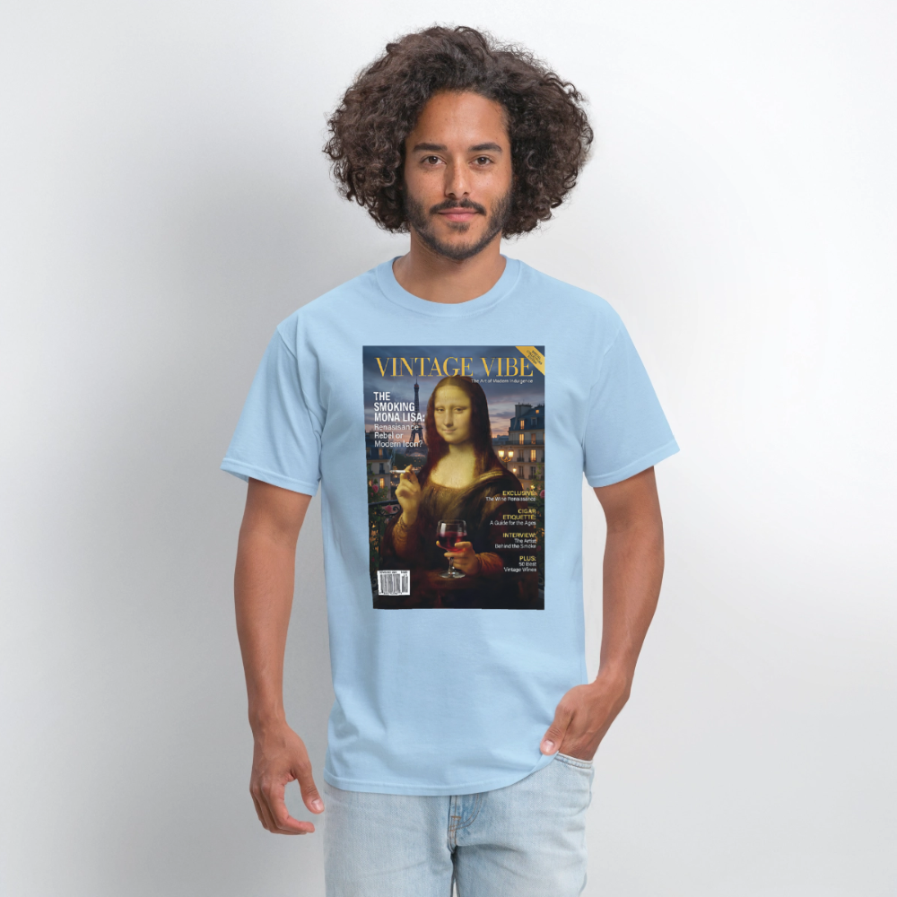 A Smoking Mona Lisa - powder blue