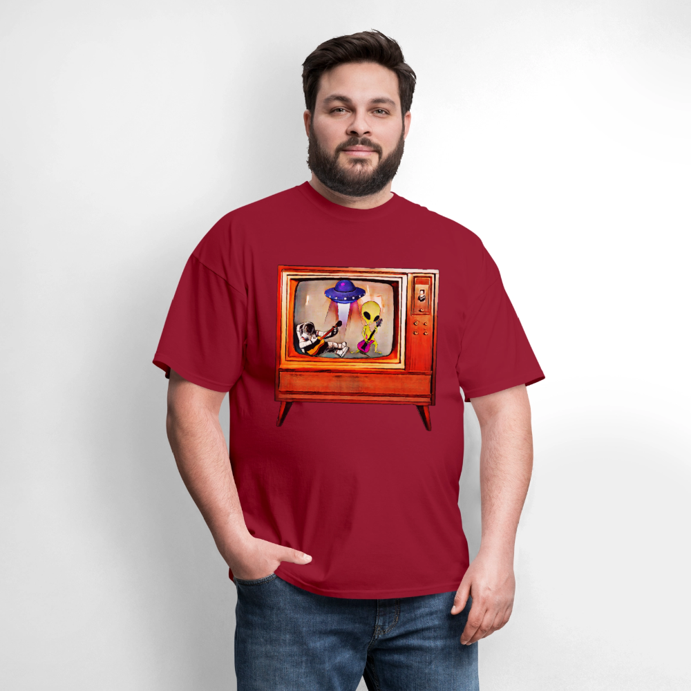Rocking Astronaut and Alien - true red