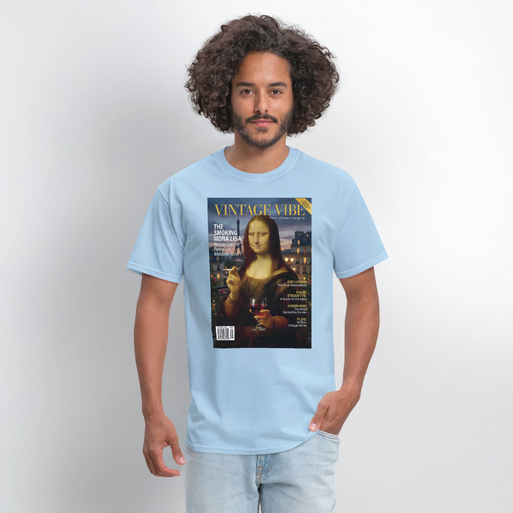 A Smoking Mona Lisa - powder blue