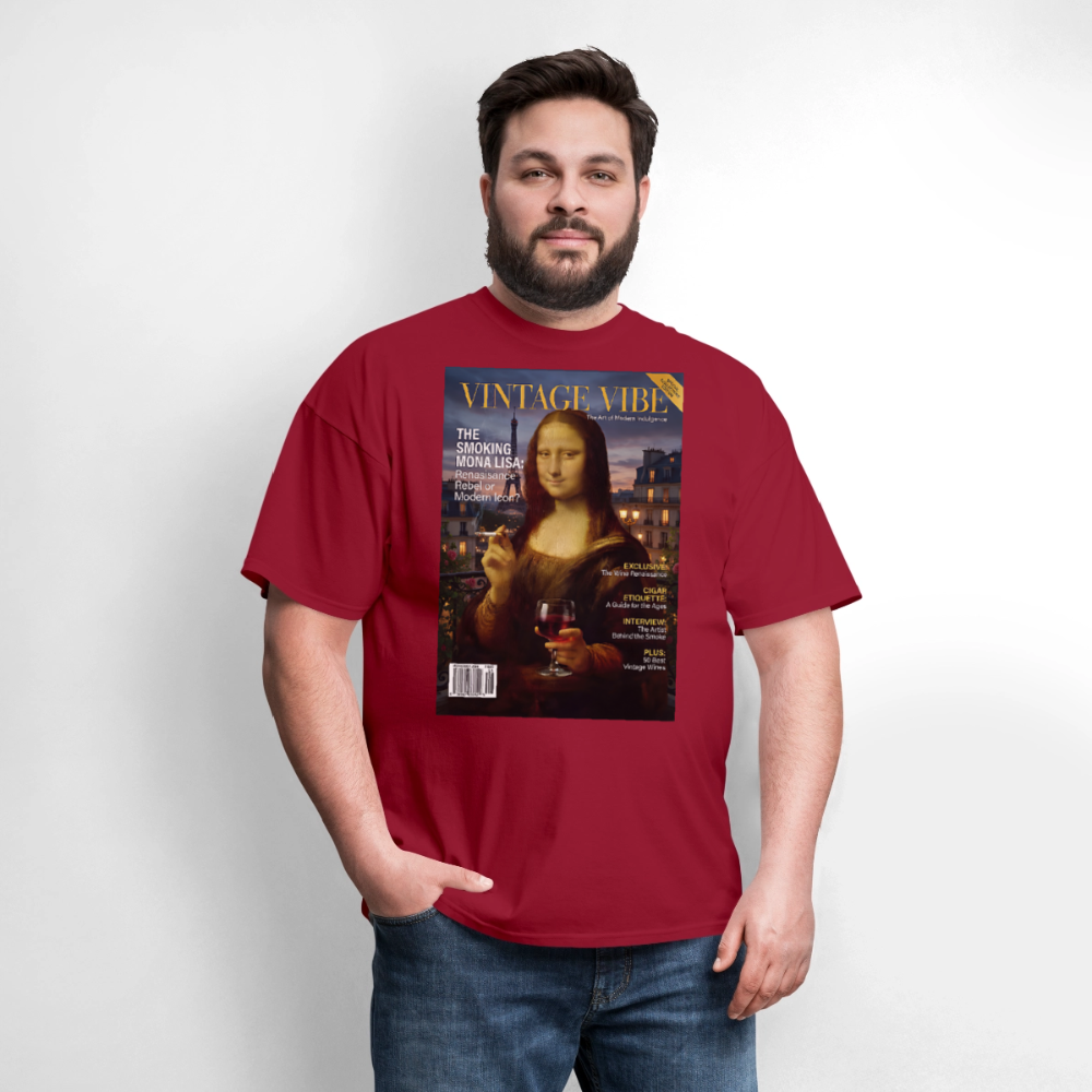 A Smoking Mona Lisa - dark red
