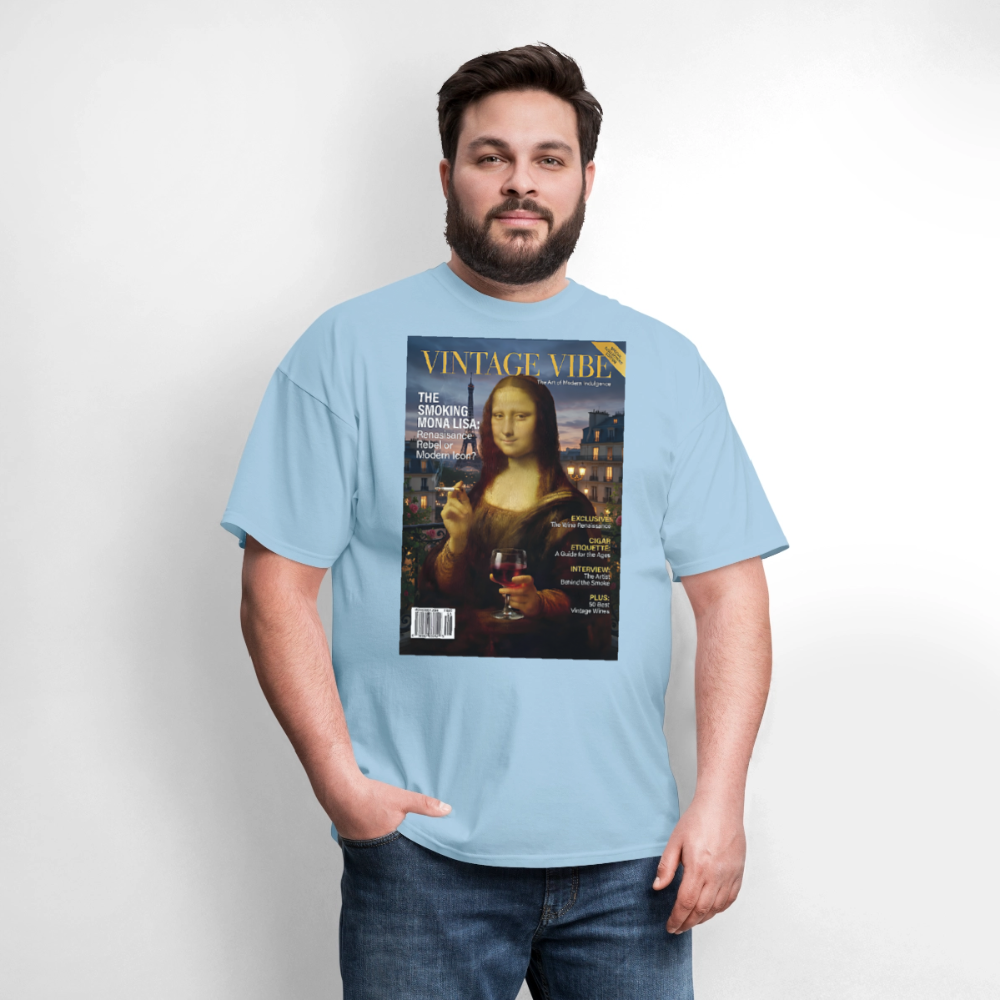 A Smoking Mona Lisa - powder blue