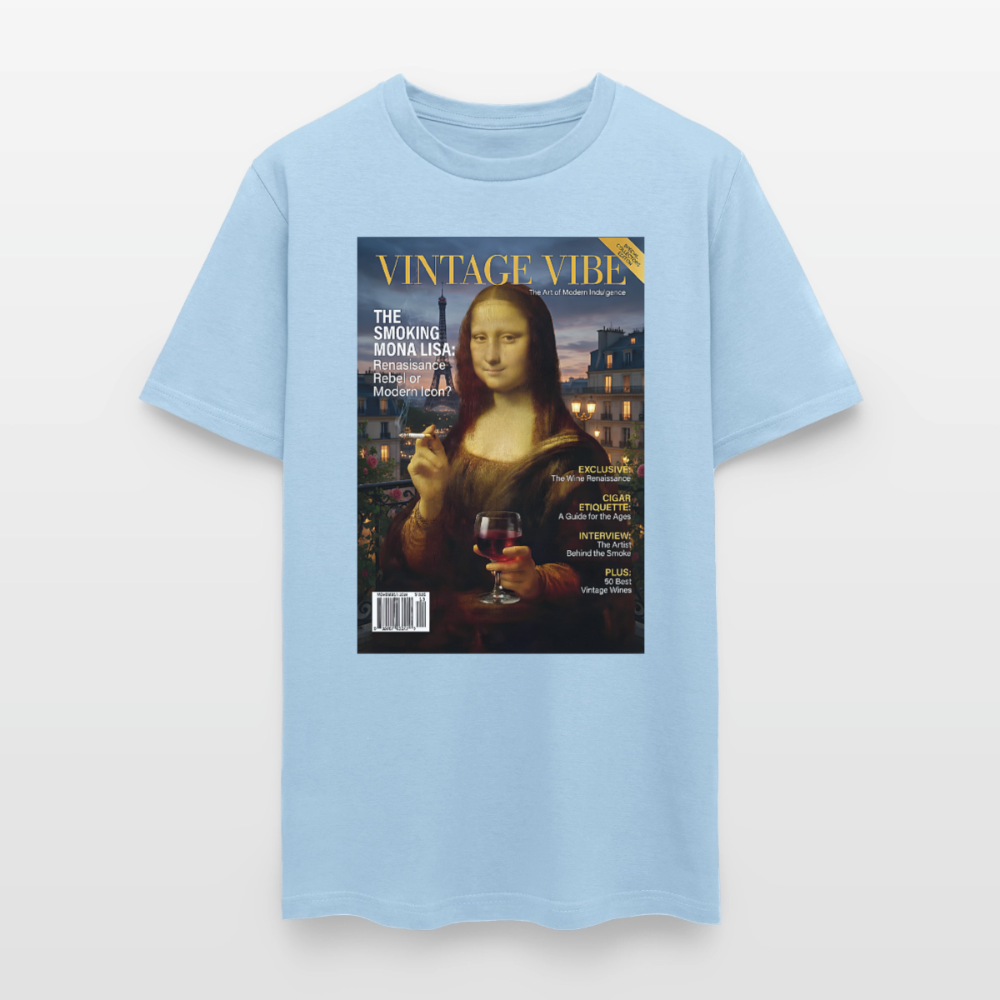 A Smoking Mona Lisa - powder blue