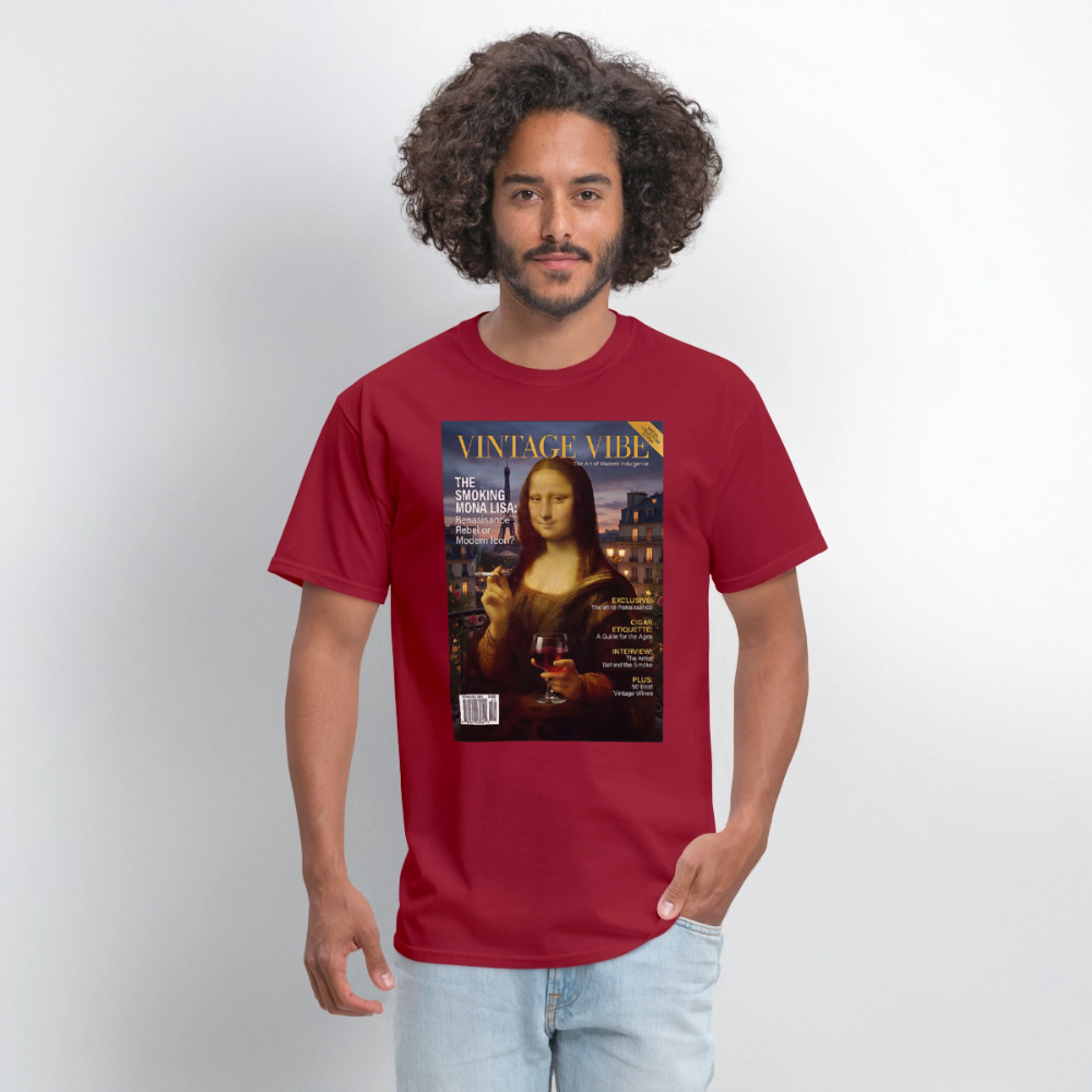 A Smoking Mona Lisa - dark red