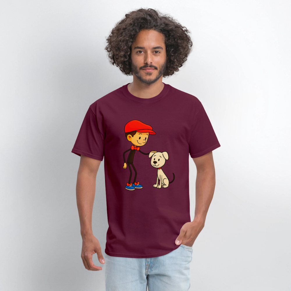 Dog And His Best Friend - burgundy