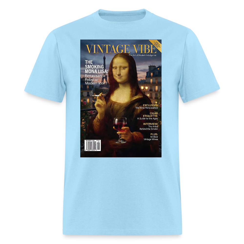 A Smoking Mona Lisa - powder blue
