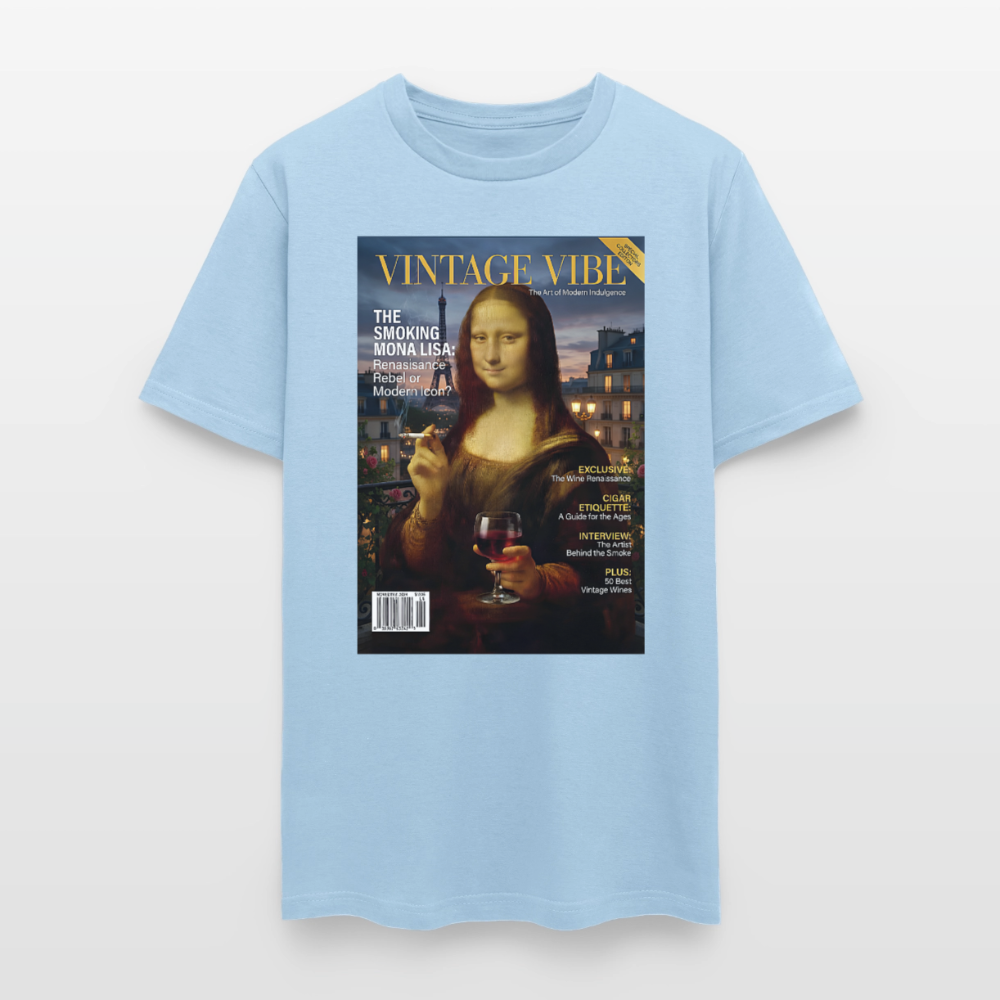A Smoking Mona Lisa - powder blue