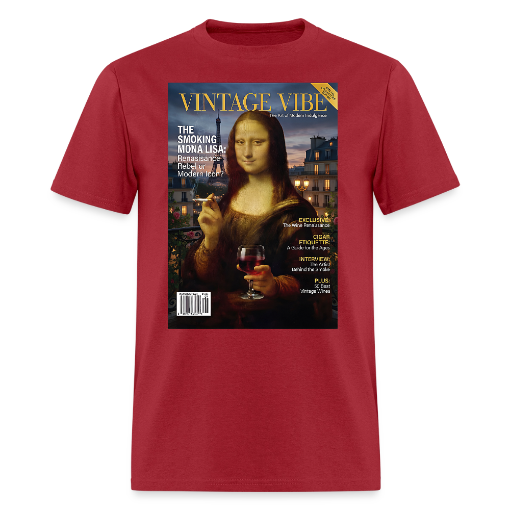 A Smoking Mona Lisa - dark red