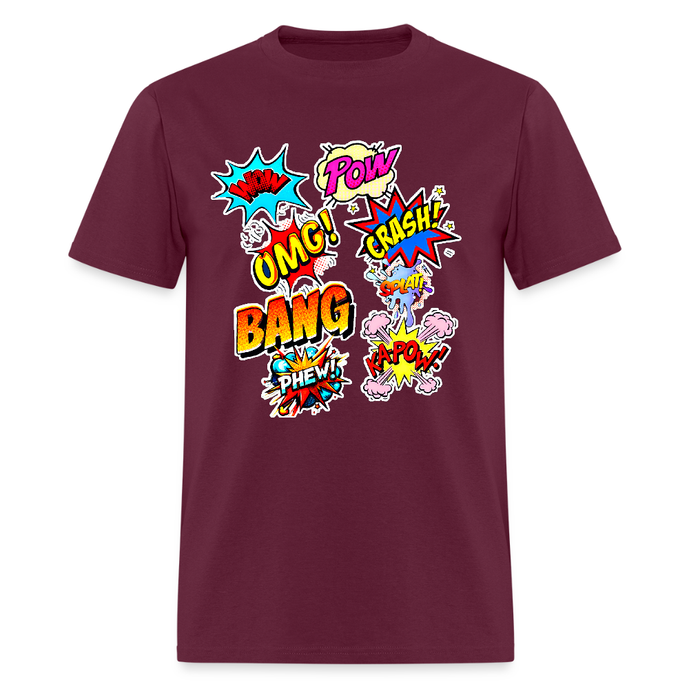 Comic Time - burgundy