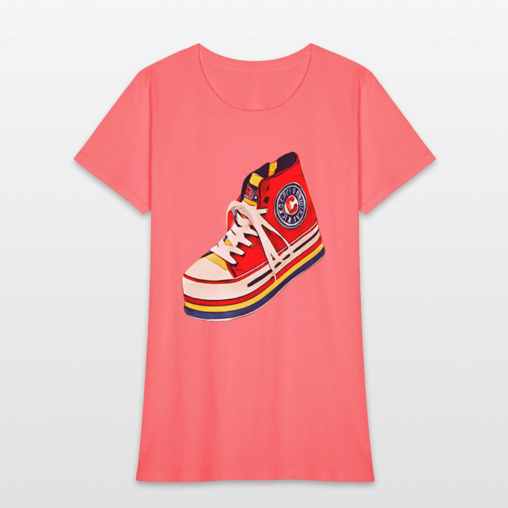 High Top Sneaker - coral