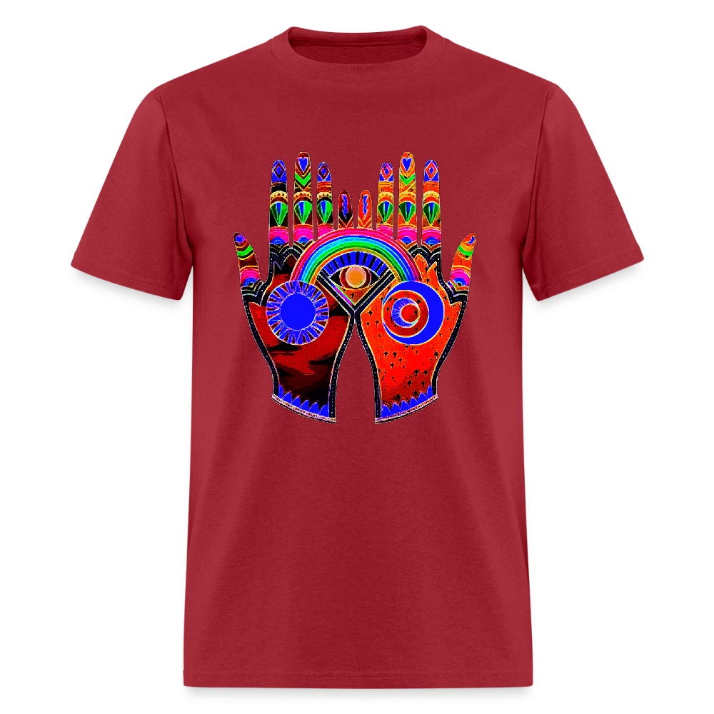 Open Hands - dark red