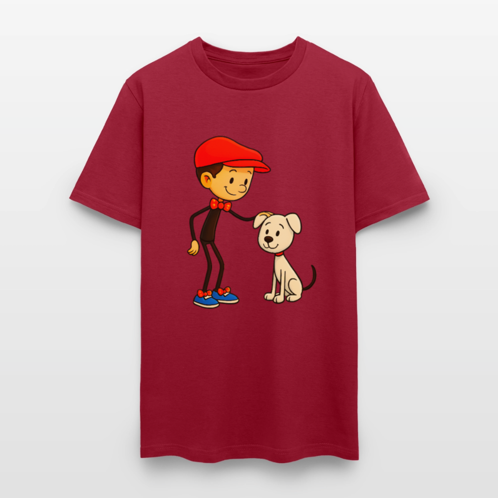 Dog And His Best Friend - dark red