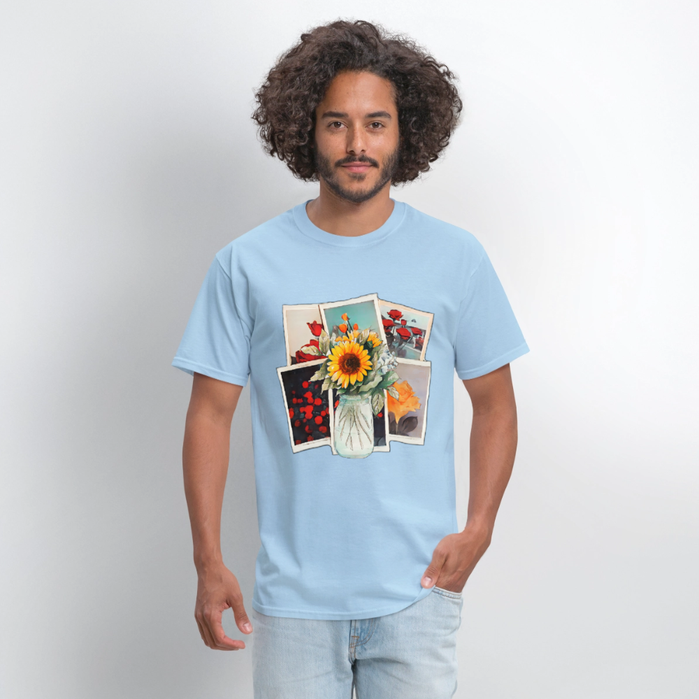 Flowers - powder blue