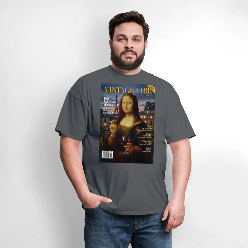 A Smoking Mona Lisa - charcoal
